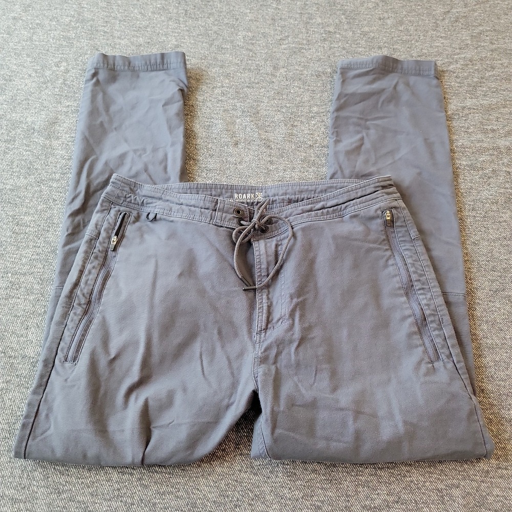 Roark Layover 2.0 Pants Men's 32 Charcoal Drawstring Traveler Stretch Pockets